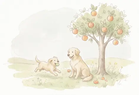 dogs playing in the field
