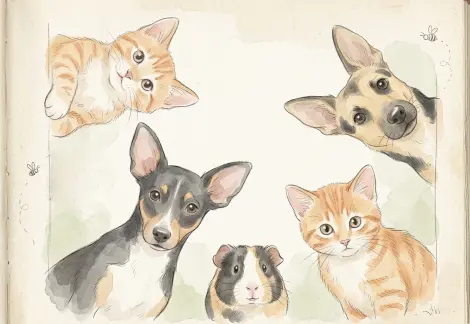 pets staring